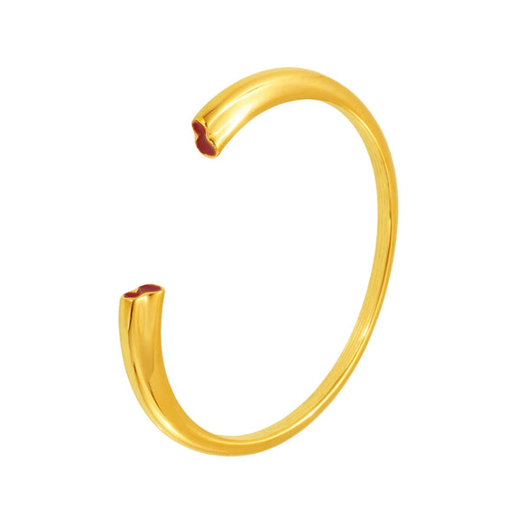 Wholesale Stainless Steel Glow Gourd Shaped Opening Bracelet With Red Oil Dropping And Electroplating For Fashionable Commuting