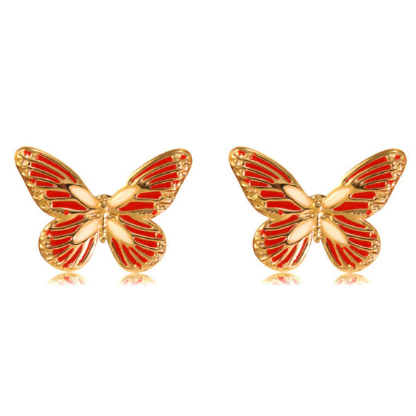 Wholesale Stainless Steel Glowinthedark Dripping Oil Butterfly Earrings For Women