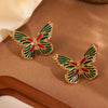 Wholesale Stainless Steel Glowinthedark Dripping Oil Butterfly Earrings For Women