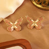 Wholesale Stainless Steel Glowinthedark Dripping Oil Butterfly Earrings For Women