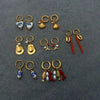 Wholesale Stainless Steel Glue Drop Ceramic Pendant Earrings For Women With Geometric Pattern And Electroplating Treatment