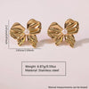 Wholesale Stainless Steel Gold Bow Earrings With Asymmetrical Hollow Embossed And Electroplated Design For Women