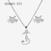 Wholesale Stainless Steel Gold Earrings Necklace Set With Bear Pattern Pendants And Ochain Electroplated With Letters Numbers Text Design