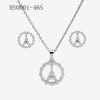 Wholesale Stainless Steel Gold Earrings Necklace Set With Bear Pattern Pendants And Ochain Electroplated With Letters Numbers Text Design