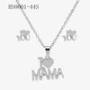 Wholesale Stainless Steel Gold Earrings Necklace Set With Bear Pattern Pendants And Ochain Electroplated With Letters Numbers Text Design