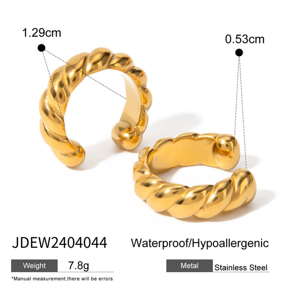 Wholesale Stainless Steel Gold Earrings With Geometric Design Electroplated Ear Clips For Women