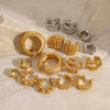 Wholesale Stainless Steel Gold Earrings With Geometric Design Electroplated Ear Clips For Women