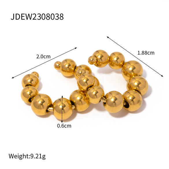 Wholesale Stainless Steel Gold Earrings With Geometric Design Electroplated Ear Clips For Women