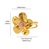 Wholesale Stainless Steel Gold Electroplated Crown Pattern Hollow Petal Multilayer Ring For Women