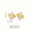 Wholesale Stainless Steel Gold Electroplated Geometric Square Earrings For Women