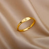 Wholesale Stainless Steel Gold Inlaid Letter Ring Unisex Jewelry