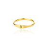 Wholesale Stainless Steel Gold Inlaid Letter Ring Unisex Jewelry