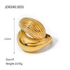 Wholesale Stainless Steel Gold Pearl Ring With Asymmetrical Exaggerated Design And Geometric Pattern Electroplated For Women