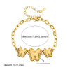 Wholesale Stainless Steel Gold Plated Butterfly Star Pattern Women's Jewelry Bracelet