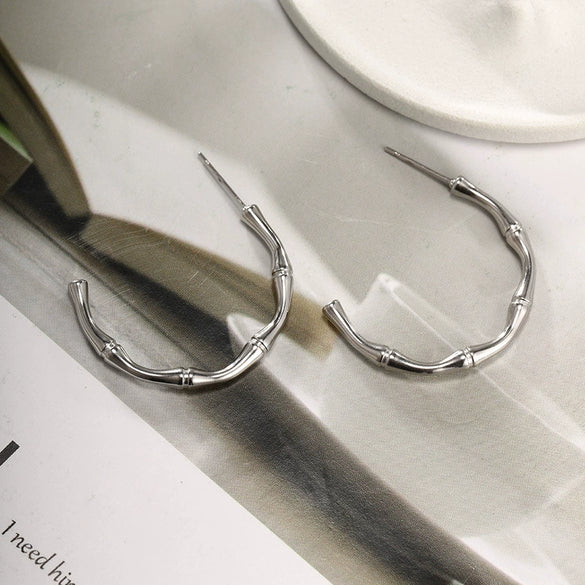 Wholesale Stainless Steel Gold Plated C Shaped Love Twist Earrings For Women