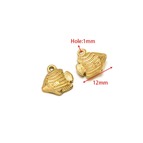 Wholesale Stainless Steel Gold Plated Crab Fish Animal Pendant For Sweater Bracelet Necklace Accessories With Shell Crab Pattern And Electroplating Process