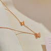Wholesale Stainless Steel Gold Plated Frosted Animal Zodiac Butterfly Pendant Snake Bone Chain Necklace For Women
