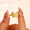 Wholesale Stainless Steel Gold Plated Frosted Animal Zodiac Butterfly Pendant Snake Bone Chain Necklace For Women