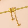 Wholesale Stainless Steel Gold Plated Frosted Animal Zodiac Butterfly Pendant Snake Bone Chain Necklace For Women