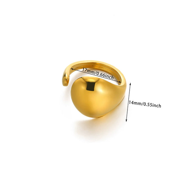 Wholesale Stainless Steel Gold Plated Geometric Arc Ring For Women