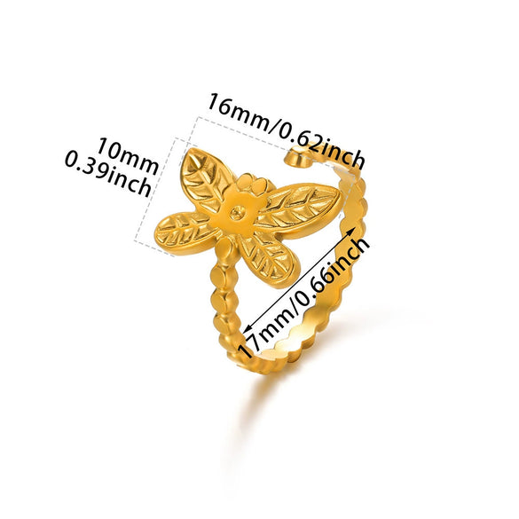 Wholesale Stainless Steel Gold Plated Geometric Arc Ring For Women