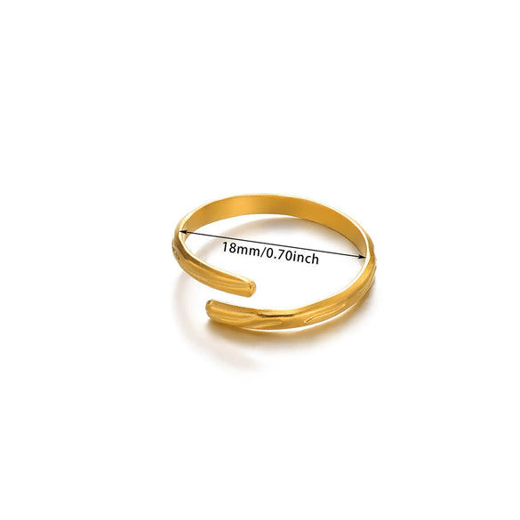 Wholesale Stainless Steel Gold Plated Geometric Arc Ring For Women
