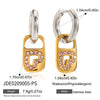 Wholesale Stainless Steel Gold Plated Geometric Heart Shape Lock Pendant Earrings For Women