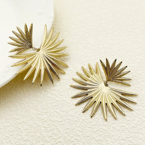 Wholesale Stainless Steel Gold Plated Geometric Irregular Shape Electroplated Women's Earrings