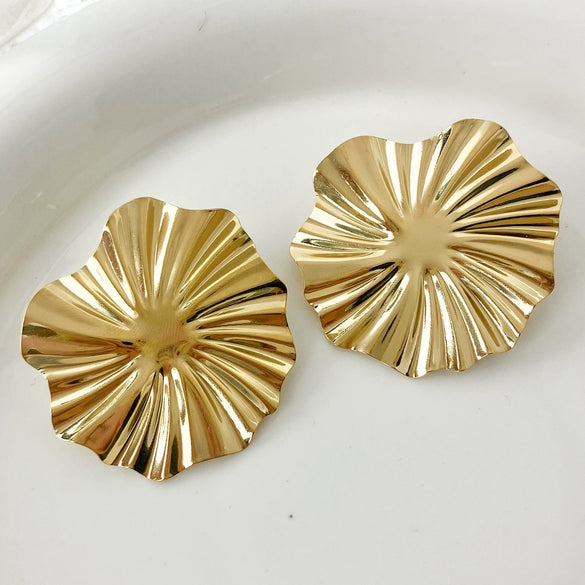 Wholesale Stainless Steel Gold Plated Geometric Irregular Shape Electroplated Women's Earrings