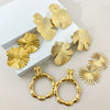 Wholesale Stainless Steel Gold Plated Geometric Irregular Shape Electroplated Women's Earrings