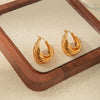 Wholesale Stainless Steel Gold Plated Geometric Multi Layer Irregular Earrings For Female