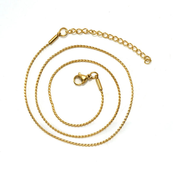 Wholesale 316L Stainless Steel Gold Plated Geometric S Chain Necklace