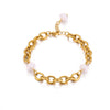 Wholesale Stainless Steel Gold Plated Geometric Simple Style Women's Jewelry Bracelet And Earrings