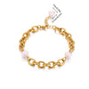 Wholesale Stainless Steel Gold Plated Geometric Simple Style Women's Jewelry Bracelet And Earrings