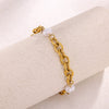 Wholesale Stainless Steel Gold Plated Geometric Simple Style Women's Jewelry Bracelet And Earrings