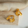 Wholesale 316L Stainless Steel Gold Plated Geometric Twist Finger Ring