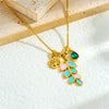 Wholesale Stainless Steel Gold Plated Leaf Pendant Chain Necklace Little Fresh Style
