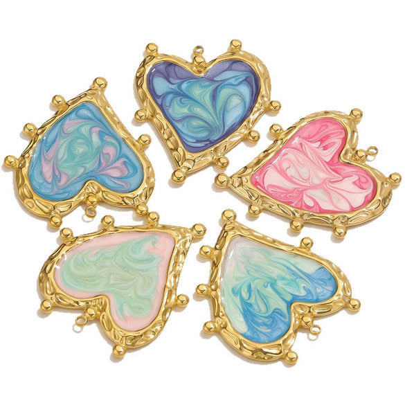 Wholesale Stainless Steel Gold Plated Love Heart Pendant Necklace Diy Accessories