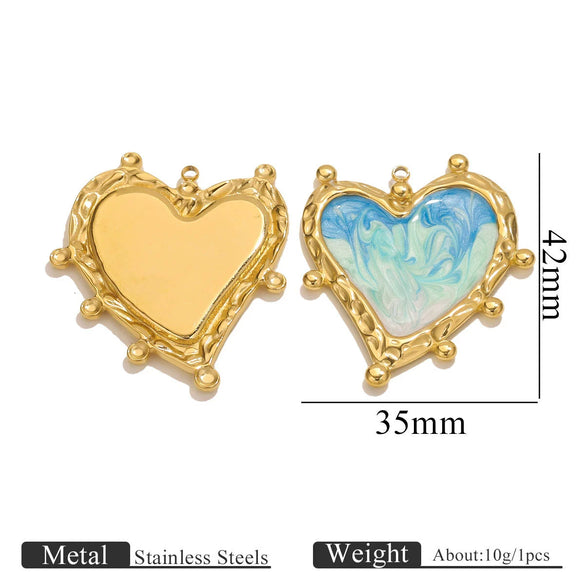 Wholesale Stainless Steel Gold Plated Love Heart Pendant Necklace Diy Accessories