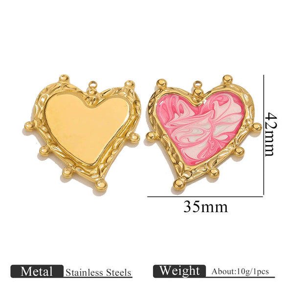 Wholesale Stainless Steel Gold Plated Love Heart Pendant Necklace Diy Accessories