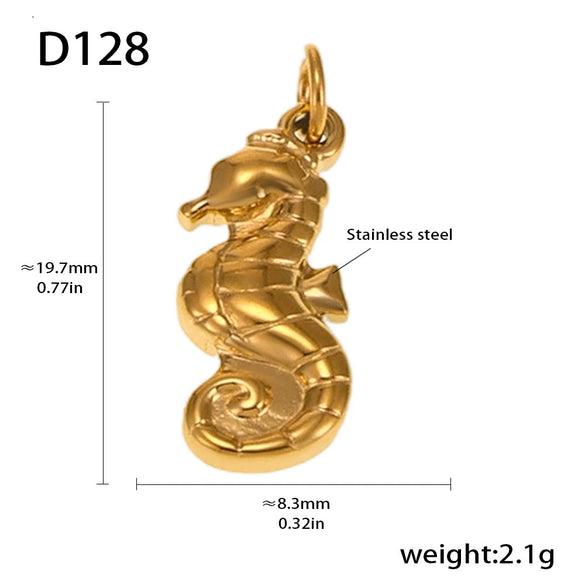 Wholesale Stainless Steel Gold Plated Pendants With Wave Geometry Animals Zodiac Patterns Electroplated