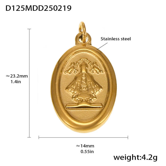 Wholesale Stainless Steel Gold Plated Pendants With Wave Geometry Animals Zodiac Patterns Electroplated