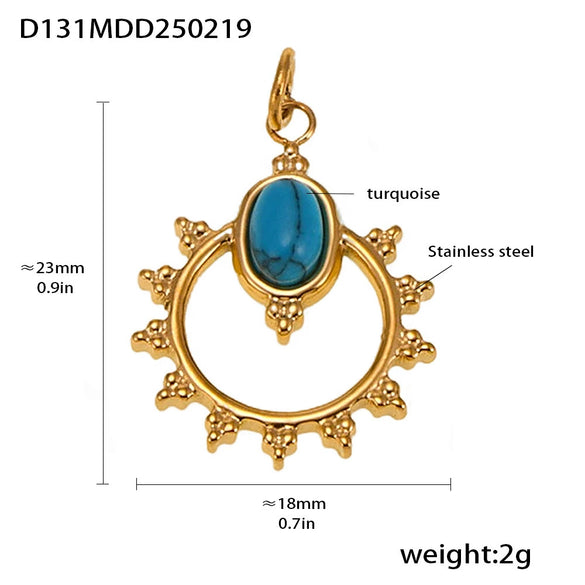 Wholesale Stainless Steel Gold Plated Pendants With Wave Geometry Animals Zodiac Patterns Electroplated