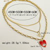 Wholesale Stainless Steel Gold Plated Personality Heart Pattern Necklace