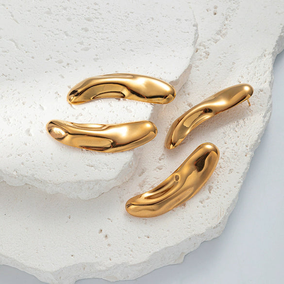 Wholesale Stainless Steel Gold Plated Personality Long Earrings With Letters Numbers Text Joker Jewelry