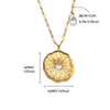 Wholesale Stainless Steel Gold Plated Sun Pendant Imitation Pearl Necklace With Letters Numbers Text Design