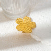 Wholesale Stainless Steel Gold Plated Waterproof Flower Opening Ring In Ins Style
