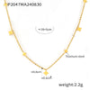 Wholesale 316L Stainless Steel Gold Plated Zircon Pendant Double Layer Necklace Women's Light Luxury Geometric Design Jewelry
