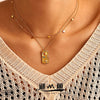 Wholesale 316L Stainless Steel Gold Plated Zircon Pendant Double Layer Necklace Women's Light Luxury Geometric Design Jewelry