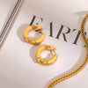 Wholesale Stainless Steel Golden Circle Earrings With Geometric Style And Electroplating Treatment